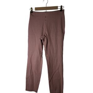 A NEW DAY Red Cream Plaid Straight Leg Hi-Rise Retro Stretch Pants SZ 4